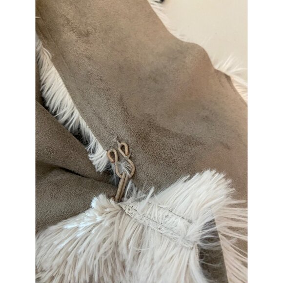 Cupcakes & Cashmere Faux Suede & Fur Beige Vest Asymmetrical Hem Medium - Picture 7 of 12